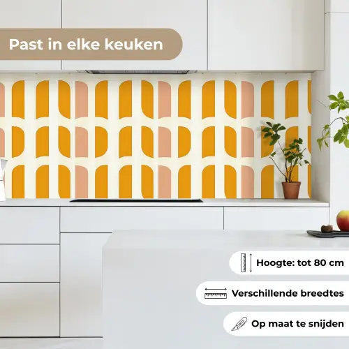 Geometrisch - Patroon - Geel - Roze keuken achterwand 2 middel 871 -sfeer4_NL