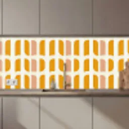 Geometrisch - Patroon - Geel - Roze keuken achterwand 2 middel 871 zz_3dshopping