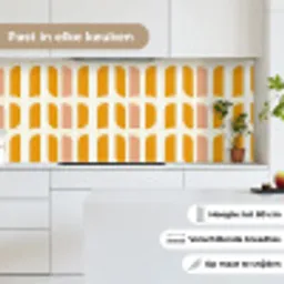 Geometrisch - Patroon - Geel - Roze keuken achterwand 2 middel 871 -sfeer4_NL