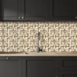 Geometrisch - Retro - Bruin keuken achterwand 2 middel 871 -sfeer1