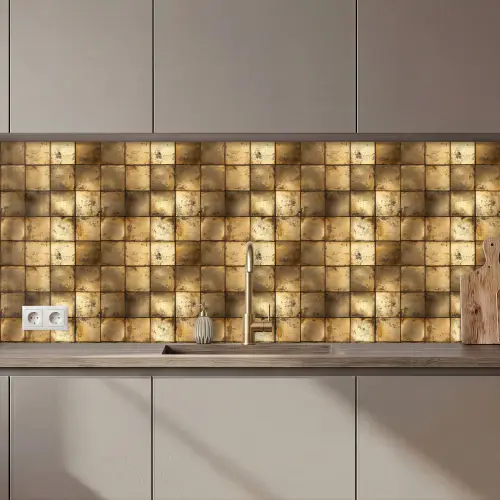 Geometrisch - Tegels - Goud keuken achterwand 2 middel 871 zz_3dshopping