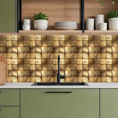 Geometrisch - Tegels - Goud keuken achterwand 2 middel 871 -sfeer3