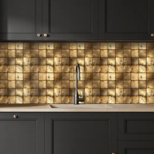 Geometrisch - Tegels - Goud keuken achterwand 2 middel 871 -sfeer1