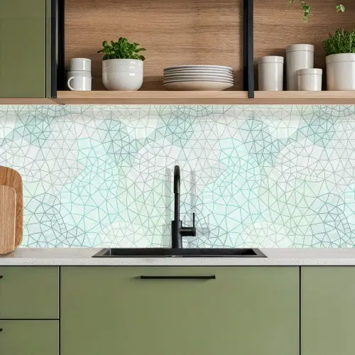 Geometrie - Patroon - Groen keuken achterwand 2 middel 871 -sfeer3