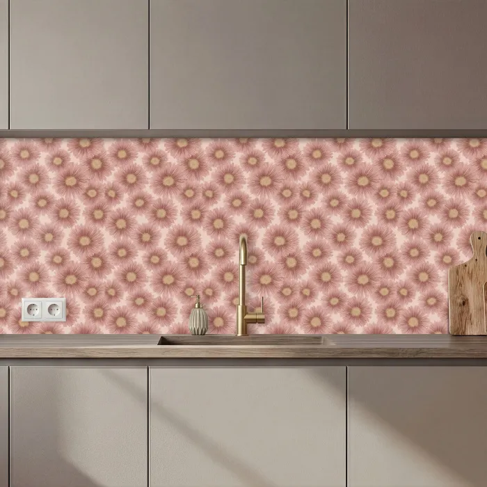 Gerbera - Bloemen - Roze keuken achterwand 2 middel 871 zz_3dshopping