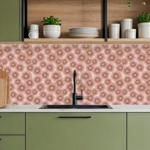 Gerbera - Bloemen - Roze keuken achterwand 2 middel 871 -sfeer3