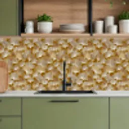 Ginkgo - Bladeren - Goud keuken achterwand 2 middel 871 -sfeer3