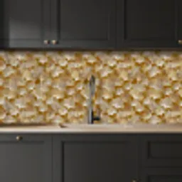 Ginkgo - Bladeren - Goud keuken achterwand 2 middel 871 -sfeer1