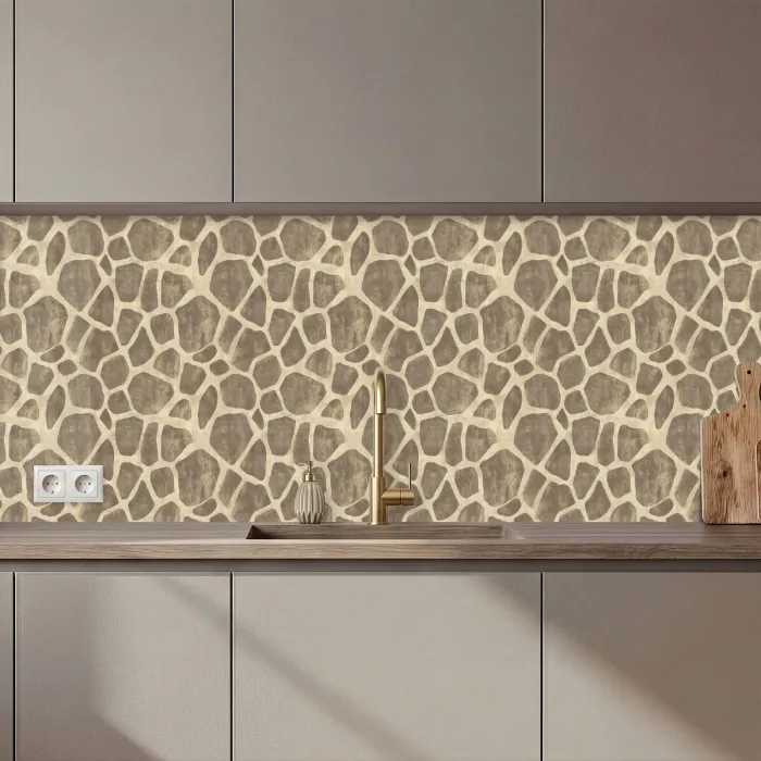 Giraf - Patroon - Beige - Bruin keuken achterwand 2 middel 871 zz_3dshopping
