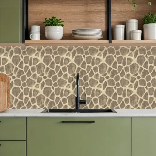 Giraf - Patroon - Beige - Bruin keuken achterwand 2 middel 871 -sfeer3