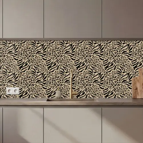 Giraf - Zebra - Motief - Bruin keuken achterwand 2 middel 871 zz_3dshopping