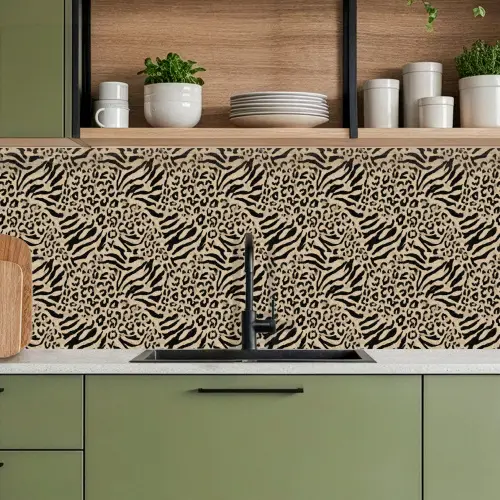 Giraf - Zebra - Motief - Bruin keuken achterwand 2 middel 871 -sfeer3