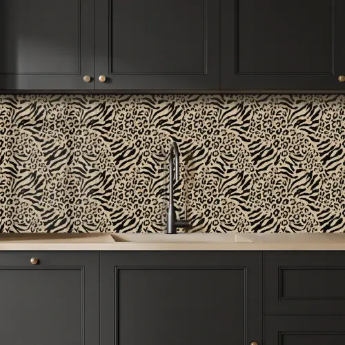 Giraf - Zebra - Motief - Bruin keuken achterwand 2 middel 871 -sfeer1