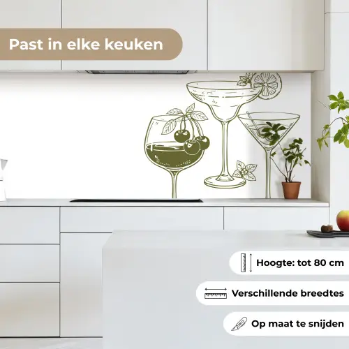 Glazen - Cocktails - Groen keuken achterwand 2 middel -sfeer4_NL