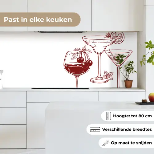 Glazen - Cocktails - Rood keuken achterwand 2 middel -sfeer4_NL