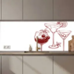 Glazen - Cocktails - Rood keuken achterwand 2 middel zz_3dshopping