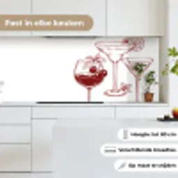 Glazen - Cocktails - Rood keuken achterwand 2 middel -sfeer4_NL