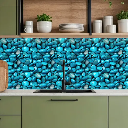 Glanzende - Blauwe - Stenen keuken achterwand 2 middel 871 -sfeer3