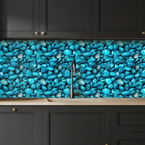 Glanzende - Blauwe - Stenen keuken achterwand 2 middel 871 -sfeer1