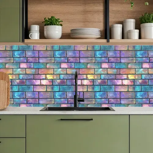 Gloed - Kleuren - Muur - Glans keuken achterwand 2 middel 871 -sfeer3