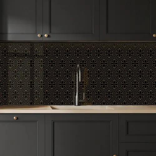 Goud - Zwart - Diamant keuken achterwand 2 middel 871 -sfeer1