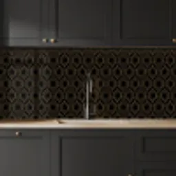 Goud - Zwart - Rozetstructuur keuken achterwand 2 middel 871 -sfeer1