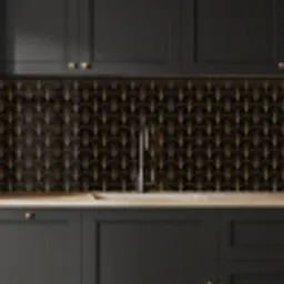 Gouden - Waaiers - Zwart keuken achterwand 2 middel 871 -sfeer1