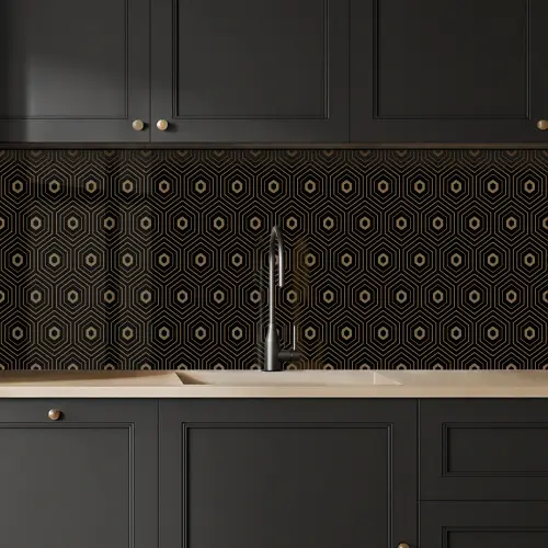 Goud - Illusie - Patroon keuken achterwand 2 middel 871 -sfeer1