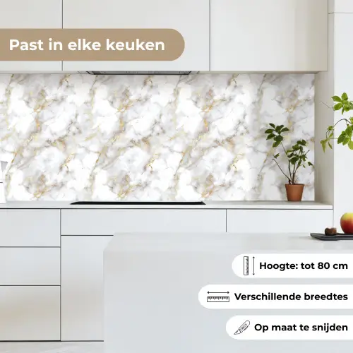 Gouden aders - Marmer - Wit keuken achterwand 2 middel 871 -sfeer4_NL