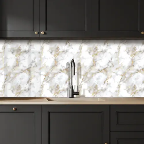 Gouden aders - Marmer - Wit keuken achterwand 2 middel 871 -sfeer1
