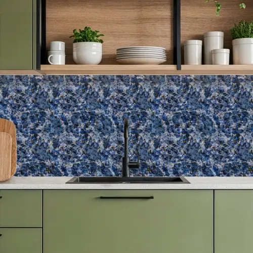 Graniet - Blauw - Koel keuken achterwand 2 middel 871 -sfeer3