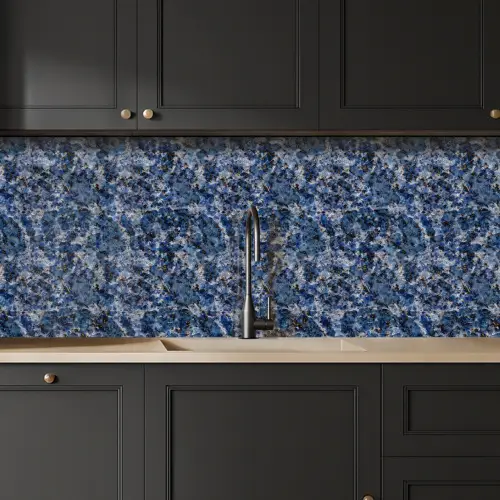 Graniet - Blauw - Koel keuken achterwand 2 middel 871 -sfeer1