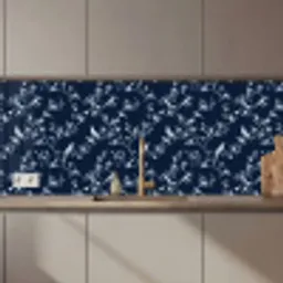 Grafisch - Bloesemtak - Blauw keuken achterwand 2 middel 871 zz_3dshopping