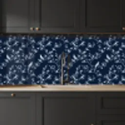 Grafisch - Bloesemtak - Blauw keuken achterwand 2 middel 871 -sfeer1