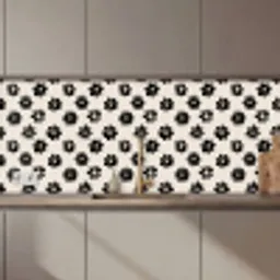 Grafisch - Madeliefjes - Zwart - Beige keuken achterwand 2 middel 871 zz_3dshopping