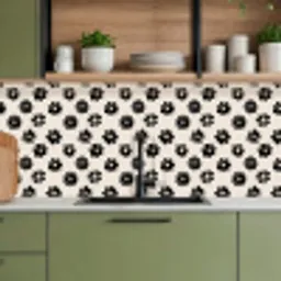 Grafisch - Madeliefjes - Zwart - Beige keuken achterwand 2 middel 871 -sfeer3