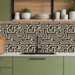 Grafisch - Lijnen - Zwart keuken achterwand 2 middel 871 -sfeer3