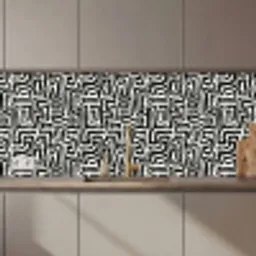 Grafisch - Lijnen - Zwart - Wit keuken achterwand 2 middel 871 zz_3dshopping