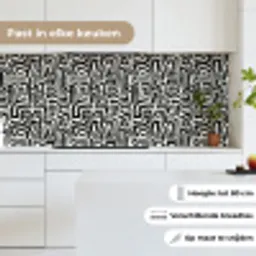 Grafisch - Lijnen - Zwart - Wit keuken achterwand 2 middel 871 -sfeer4_NL