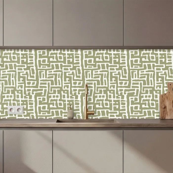 Grafisch - Patroon - Groen keuken achterwand 2 middel 871 zz_3dshopping