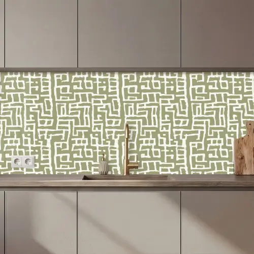 Grafisch - Patroon - Groen keuken achterwand 2 middel 871 zz_3dshopping