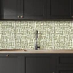 Grafisch - Patroon - Groen keuken achterwand 2 middel 871 -sfeer1