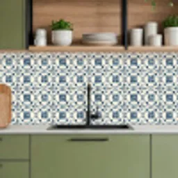 Grafisch - Tegel - Blauw keuken achterwand 2 middel 871 -sfeer3