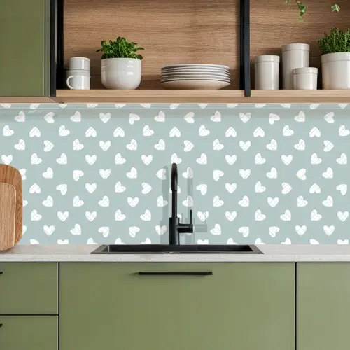 Groen - Design - Geometrie - Patroon keuken achterwand 2 middel 871 -sfeer3