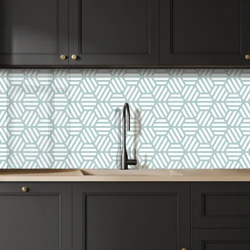 Groen - Geometrie - Patronen - Abstract keuken achterwand 2 middel 871 -sfeer1