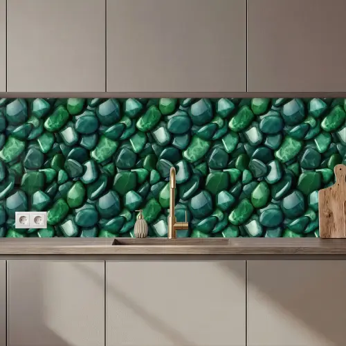 Groen - Glanzende - Kiezels keuken achterwand 2 middel 871 zz_3dshopping