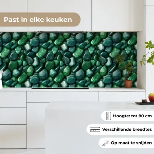 Groen - Glanzende - Kiezels keuken achterwand 2 middel 871 -sfeer4_NL