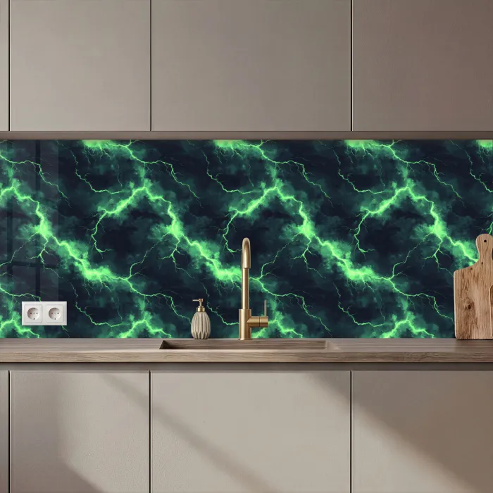 Groen - Bliksem - Storm keuken achterwand 2 middel 871 zz_3dshopping