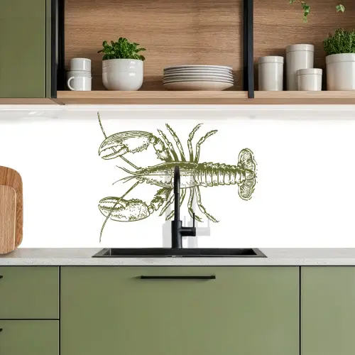 Groen - Kreeft - Wit keuken achterwand 2 middel -sfeer3
