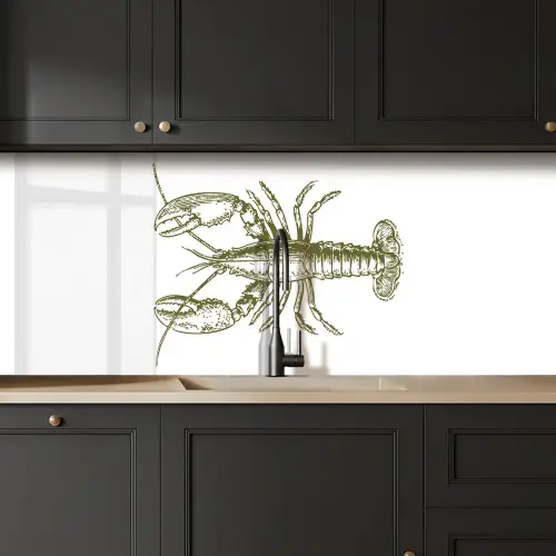Groen - Kreeft - Wit keuken achterwand 2 middel -sfeer1
